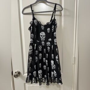 Royal Bones Black and White Skull Pattern Dress